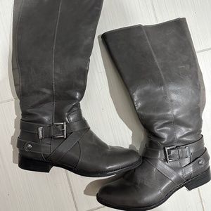 Women’s LifeStride Wide Shaft Boot, Grey, Size 9M-WC